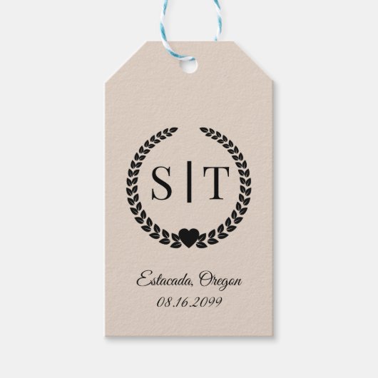 Minimale Elegante Typografie Monogram Initialen Cadeaulabel (Voorkant)