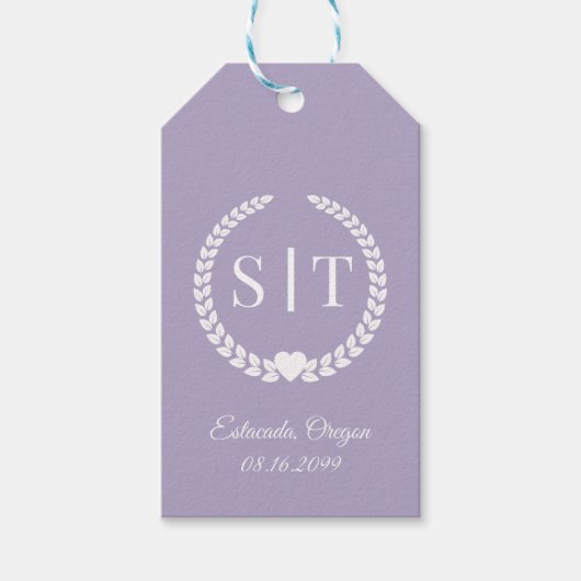 Minimale elegante typografie Monogram Initialen Cadeaulabel (Voorkant)
