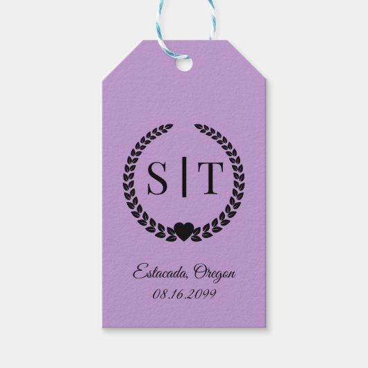 Minimale Elegante Typografie Monogram Initialen Cadeaulabel (Voorkant)