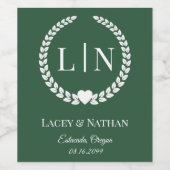 Minimale elegante typografie Monogram Initialen Wijn Etiket (Enkel label)