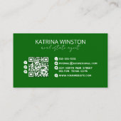 Minimale Elegante Typografie QR Code Social Media Visitekaartje (Achterkant)