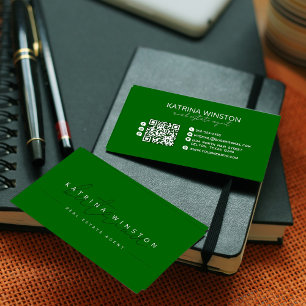 Minimale Elegante Typografie QR Code Social Media Visitekaartje