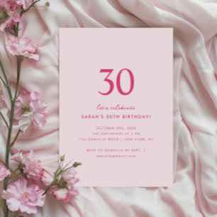 Minimale elegante uitnodiging voor 30e verjaardag
