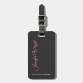 Minimale elegante, unieke moderne grijze vlakte bagagelabel (Voorkant verticaal)