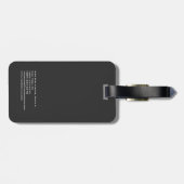 Minimale elegante, unieke moderne grijze vlakte bagagelabel (Achterkant horizontaal)