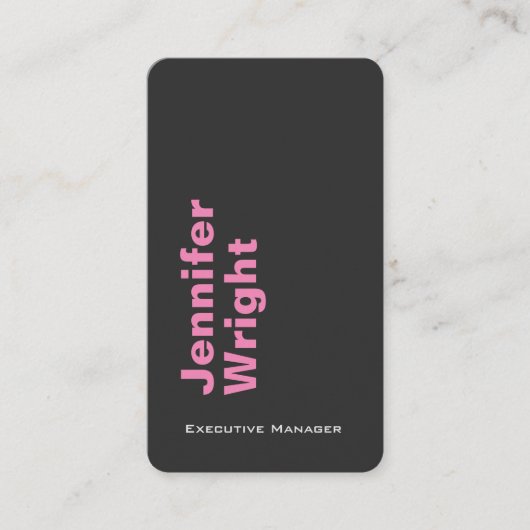 Minimale elegante, unieke moderne grijze vlakte visitekaartje (Voorkant)