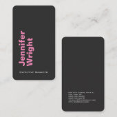 Minimale elegante, unieke moderne grijze vlakte visitekaartje (Voorkant / Achterkant)