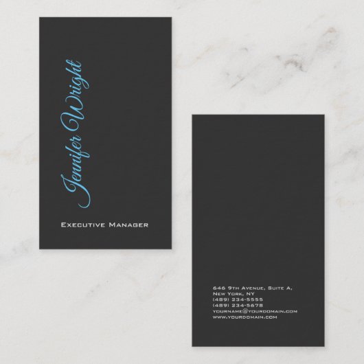 Minimale elegante, unieke moderne grijze vlakte visitekaartje (Voorkant / Achterkant)