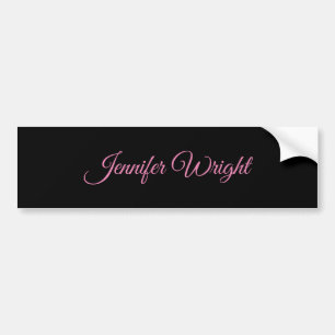 Minimale elegante, unieke, moderne zwarte roze bumpersticker