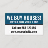 Minimale Elegante vastgoedbelegger Wij kopen huize Visitekaartje (Voorkant)