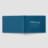Minimale & elegante "Viering van het leven" Blauw Gastenboek (Volledig)