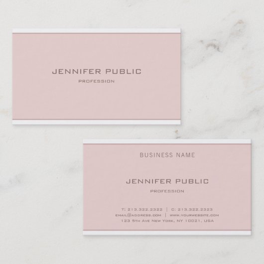 Minimale elegante vormgeving Modern Plain Luxury C Visitekaartje (Voorkant / Achterkant)