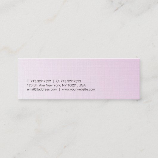 Minimale elegante vormgeving Trendy Roze Paarse Lu Mini Visitekaartje (Achterkant)