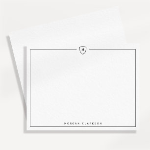 Minimale Elegante Wapen Monogram Notitiekaart
