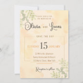 Minimale Elegante Waterverf Trouwuitnodiging Save The Date (Achterkant)