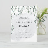 Minimale Elegante Waterverf Vallende Bladeren Trou Kaart (Staand voorkant)