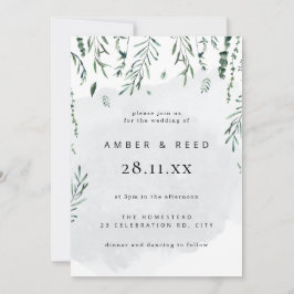 Minimale Elegante Waterverf Vallende Bladeren Trou Kaart