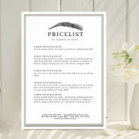 Minimale Elegante Wenkbrauw Salon Prijslijst