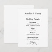 Minimale Elegante Witte Details Kaart (Voorkant / Achterkant)