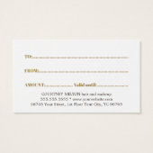 Minimale Elegante Witte Faux Gouden Lijn Hart Scho Visitekaartje (Achterkant)