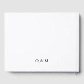 Minimale elegante witte klassieke bruiloft gastenboek (Achterkant)