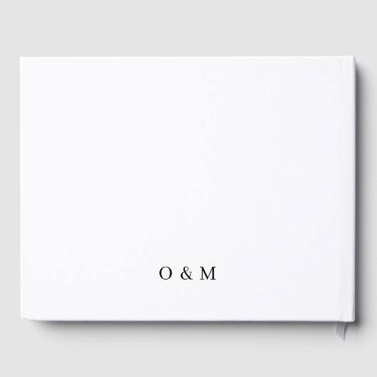 Minimale elegante witte klassieke bruiloft gastenboek (Achterkant)