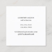 Minimale Elegante witte rode nagels Vierkante Visitekaartje (Achterkant)