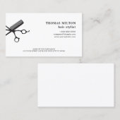 Minimale elegante witte schaar Comb Haarstylist Visitekaartje (Voorkant / Achterkant)