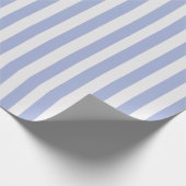 Minimale elegante zachte pastelblauwe witte strepe cadeaupapier (Hoek)