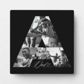 Minimale Elegante Zes Fotocollage Letter A Dad Fotoplaat (Voorkant)