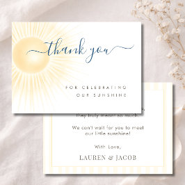 Minimale Elegante Zonnige Neutrale Babyborrel Bedankkaart