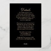 Minimale Elegante Zwart Goud Wit Bruiloft Folie Uitnodiging