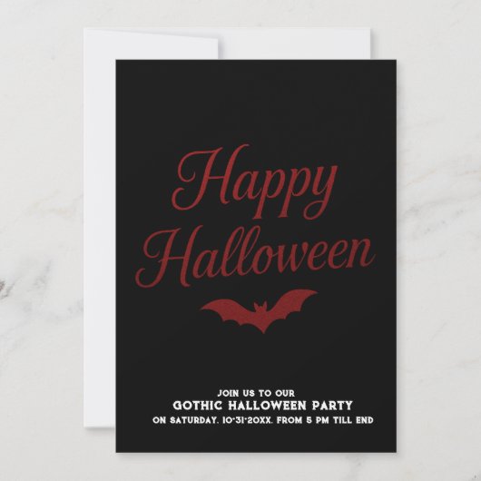 Minimale elegante zwart rood gotische Halloween Pa (Voorkant)
