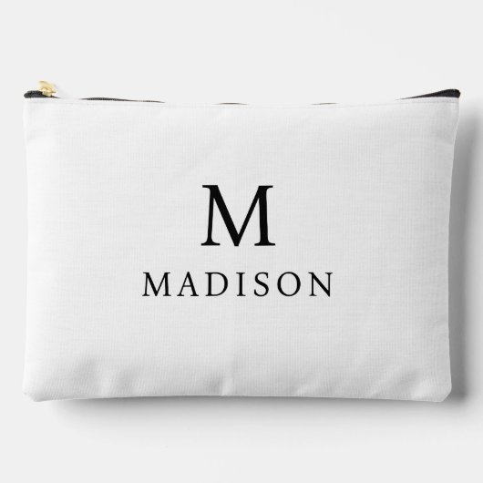 Minimale & Elegante Zwart & Wit Aangepaste Naam Etui (Voorkant)