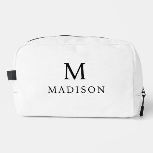 Minimale & Elegante Zwart & Wit Aangepaste Naam Toilettasje