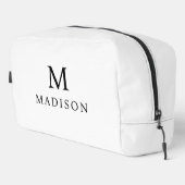 Minimale & Elegante Zwart & Wit Aangepaste Naam Toilettasje (Rechterhoek)