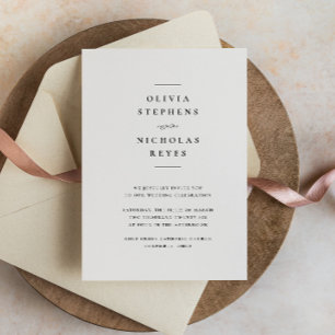 Minimale elegante zwart-wit bruiloft kaart