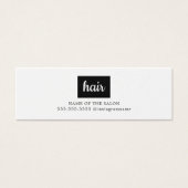 Minimale Elegante Zwart Wit Haar Afspraak Mini Visitekaartjes (Voorkant)