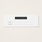 Minimale Elegante Zwart Wit Haar Afspraak Mini Visitekaartjes (Achterkant)