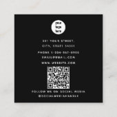 Minimale Elegante Zwart Wit Haar Stylist Clip Vierkante Visitekaartje (Achterkant)