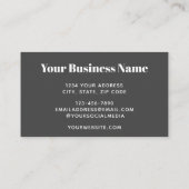 Minimale elegante zwarte en witte Professional Visitekaartje (Achterkant)