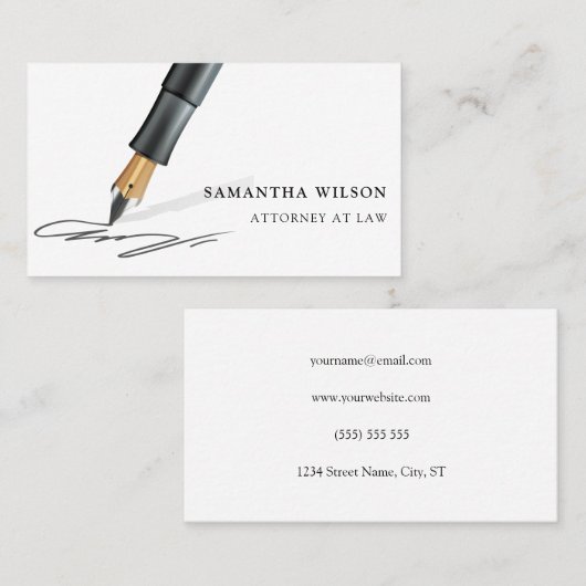 Minimale elegante zwarte en witte Professional Visitekaartje (Voorkant / Achterkant)