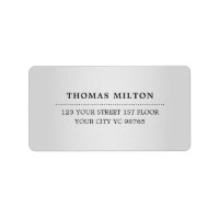 Minimale elegante zwarte Faux Silver Label