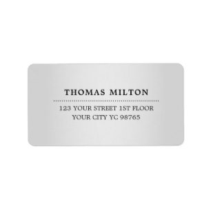 Minimale elegante zwarte Faux Silver Label