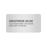 Minimale elegante zwarte Faux Silver Label
