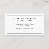 Minimale elegante zwarte witte professionele logo visitekaartje (Achterkant)