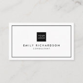 Minimale elegante zwarte witte professionele logo visitekaartje (Voorkant)