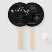 Minimale elegantie Eenvoudig zwart-wit huwelijk Ha Handwaaier (Voorkant en achterkant)