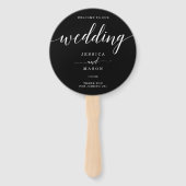 Minimale elegantie Eenvoudig zwart-wit huwelijk Ha Handwaaier (Voorkant)