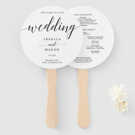 Minimale elegantie Eenvoudig zwart-wit huwelijk Handwaaier